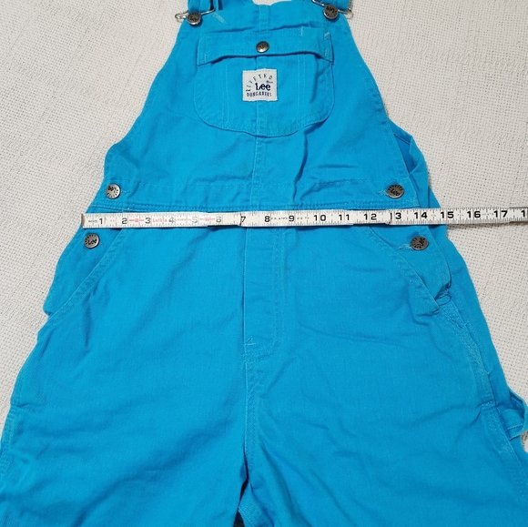 Vintage Riveted Lee Bib Overall Shorts Girls Size Large - Picture 4 of 6